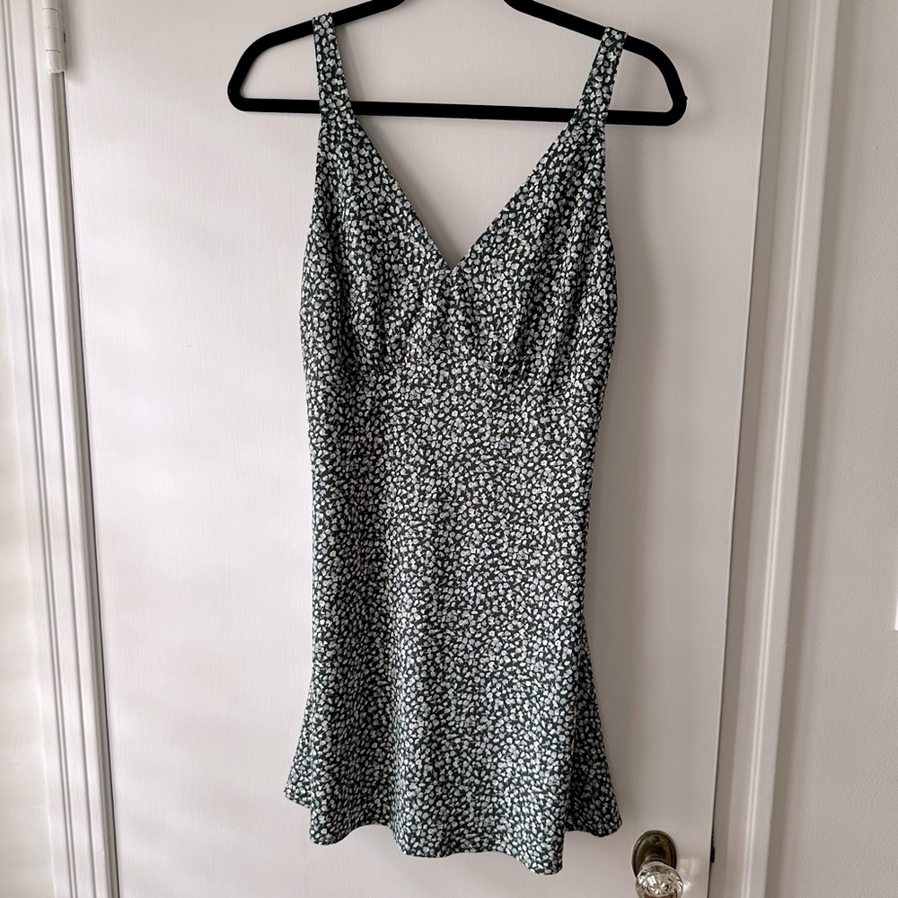 Abercrombie green floral mini dress